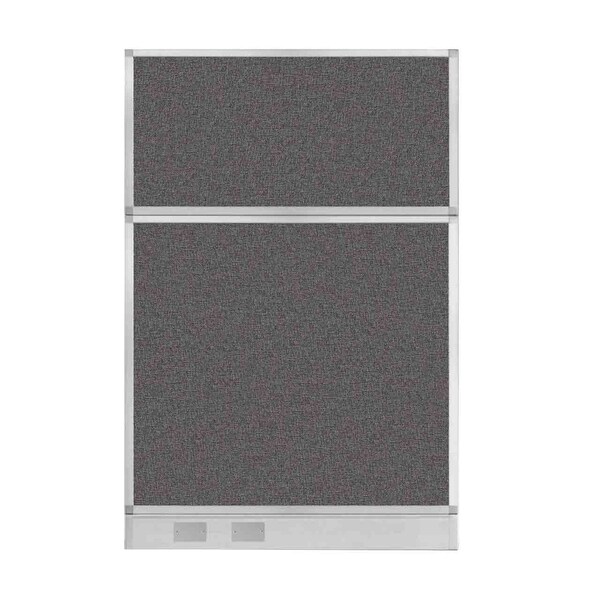 Hush Panel Configurable Cubicle Partition 4' x 6' Charcoal Gray Fabric w/ Cable Channel
